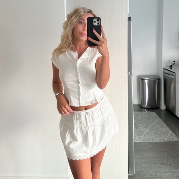 REFORMATION NWT Valetta White Set - Picture 1 of 16